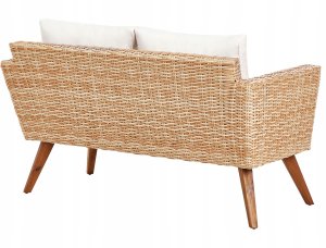 Beliani Zestaw ogrodowy ze stolikiem dla 4 osób VITTORIA Technorattan Złamana biel 6