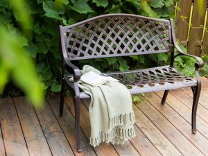 Beliani Ławka ogrodowa STAGGIA 104 cm Metal Brązowy 2