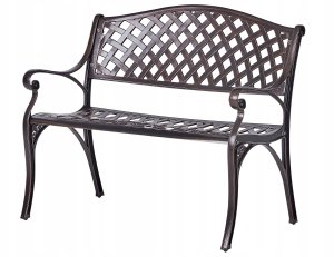 Beliani Ławka ogrodowa STAGGIA 104 cm Metal Brązowy 4