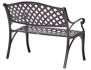 Beliani Ławka ogrodowa STAGGIA 104 cm Metal Brązowy 5