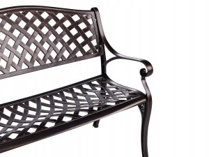 Beliani Ławka ogrodowa STAGGIA 104 cm Metal Brązowy 6