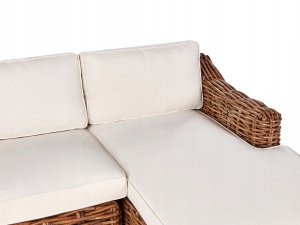 Beliani Narożnik ogrodowy dla 3 osób BRIATICO Lewostronny Rattan Naturalny 6