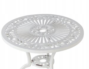 Beliani Stolik ogrodowy metalowy ø 61 cm biały DASCIO 4