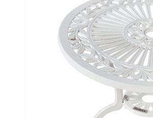 Beliani Stolik ogrodowy metalowy ø 61 cm biały DASCIO 5