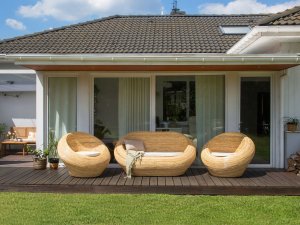 Beliani Sofa ogrodowa dla 2 osób MAIORI Rattan Naturalny 4