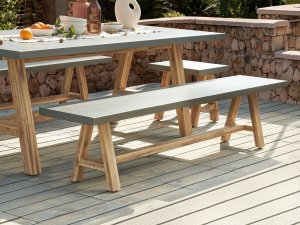 Beliani Ławka ogrodowa TONNARE 200 cm Beton Szary 2