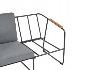 Beliani Zestaw ogrodowy ze stolikiem dla 4 osób VEZZANA Metal Szary 14