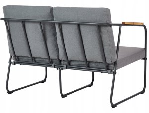 Beliani Zestaw ogrodowy ze stolikiem dla 4 osób VEZZANA Metal Szary 9