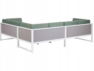 Beliani Narożnik ogrodowy ze stolikiem dla 6 osób CASTELLA/FRATTE Lewostronny Metal Zielony 4