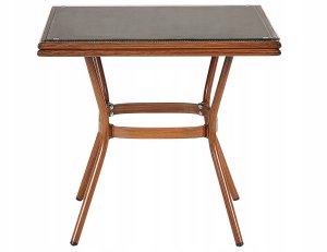 Beliani Stół ogrodowy 80 x 80 cm ciemne drewno CASPRI II 6