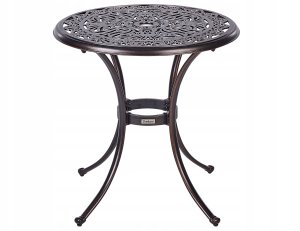 Beliani Stolik ogrodowy metalowy ø 68 cm brązowy ANDALO 4