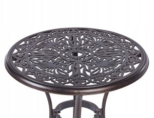 Beliani Stolik ogrodowy metalowy ø 68 cm brązowy ANDALO 5