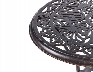 Beliani Stolik ogrodowy metalowy ø 68 cm brązowy ANDALO 6