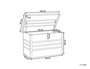 Skrzynia ogrodowa Beliani Skrzynia ogrodowa CEBROSA Metal 100 cm 62 cm Niebieski 3