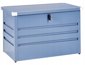 Skrzynia ogrodowa Beliani Skrzynia ogrodowa CEBROSA Metal 100 cm 62 cm Niebieski 5