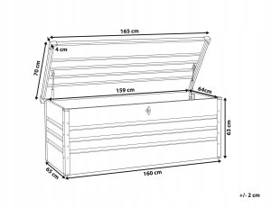 Skrzynia ogrodowa Beliani Skrzynia ogrodowa CEBROSA Metal 165 cm 70 cm Niebieski 3