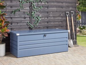 Skrzynia ogrodowa Beliani Skrzynia ogrodowa CEBROSA Metal 165 cm 70 cm Niebieski 4