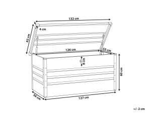 Skrzynia ogrodowa Beliani Skrzynia ogrodowa CEBROSA Metal 132 cm 62 cm Niebieski 3