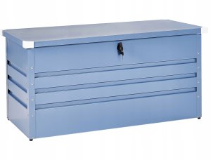 Skrzynia ogrodowa Beliani Skrzynia ogrodowa CEBROSA Metal 132 cm 62 cm Niebieski 4