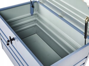 Skrzynia ogrodowa Beliani Skrzynia ogrodowa CEBROSA Metal 132 cm 62 cm Niebieski 8