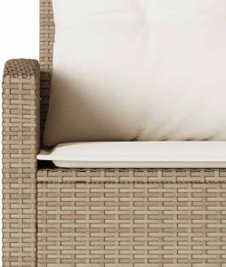 vidaXL L-kształtna kanapa z poduszkami beżowy polirattan 6