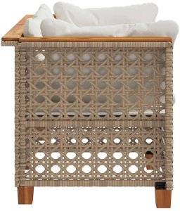 vidaXL Narożne moduły sofy z poduszkami, 2 szt., beżowe, polirattan 5