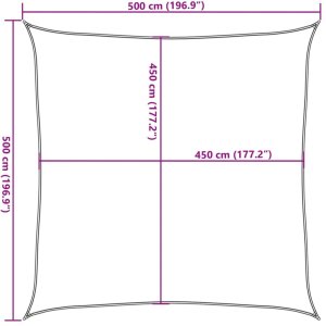vidaXL Żagiel przeciwsłoneczny, 160 g/m², piaskowy, 5x5 m, HDPE 10