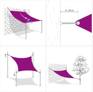 vidaXL Żagiel przeciwsłoneczny, 160 g/m², jasnoszary, 3x4 m, HDPE 4