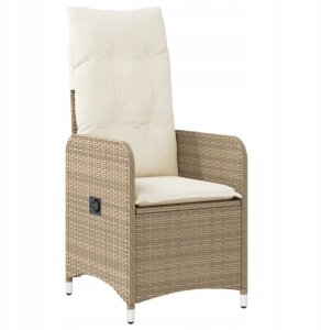 vidaXL 7-częściowy zestaw mebli bistro z poduszkami, beżowy, polirattan 3