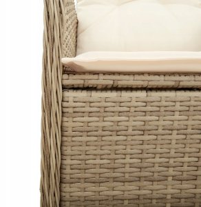 vidaXL 7-częściowy zestaw mebli bistro z poduszkami, beżowy, polirattan 6