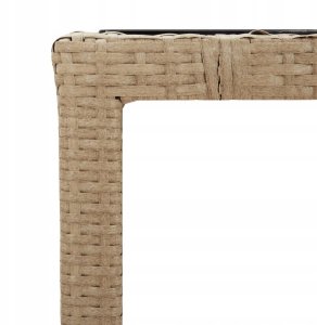 vidaXL 7-częściowy zestaw mebli bistro z poduszkami, beżowy, polirattan 7