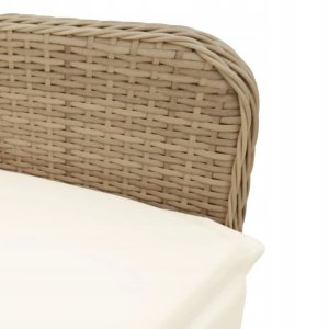 vidaXL 7-częściowy zestaw mebli bistro z poduszkami, beżowy, polirattan 8