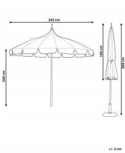 Beliani Parasol ogrodowy ⌀ 245 cm niebiesko-biały MINOA 3