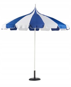 Beliani Parasol ogrodowy ⌀ 245 cm niebiesko-biały MINOA 4