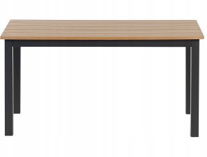 Beliani Stolik kawowy ogrodowy 96 x 52 cm jasne drewno z czarnym MESSINA 3