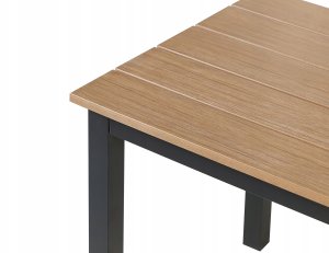 Beliani Stolik kawowy ogrodowy 96 x 52 cm jasne drewno z czarnym MESSINA 4