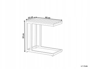 Beliani Stolik pomocniczy ogrodowy jasne drewno z białym MESSINA 3