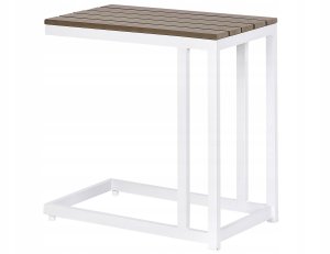 Beliani Stolik pomocniczy ogrodowy jasne drewno z białym MESSINA 5