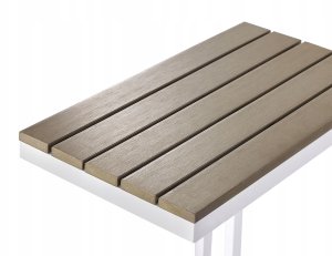 Beliani Stolik pomocniczy ogrodowy jasne drewno z białym MESSINA 6