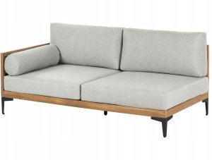 Beliani Narożnik ogrodowy dla 4 osób CAVEZZO Lewostronny Certyfikowane drewno akacjowe Szary 4