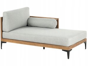 Beliani Narożnik ogrodowy dla 4 osób CAVEZZO Lewostronny Certyfikowane drewno akacjowe Szary 5