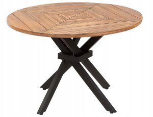 Stół ogrodowy akacjowy okrągły ⌀ 110 cm jasne drewno LISSONE Lumarko! 1