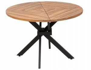 Beliani Stół ogrodowy akacjowy okrągły ⌀ 110 cm jasne drewno LISSONE 5