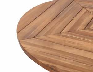 Beliani Stół ogrodowy akacjowy okrągły ⌀ 110 cm jasne drewno LISSONE 6