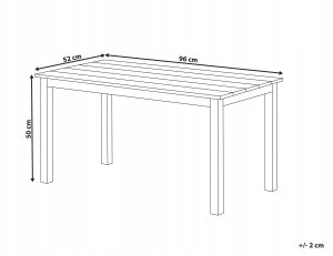 Beliani Stolik kawowy ogrodowy 96 x 52 cm jasne drewno z białym MESSINA 3