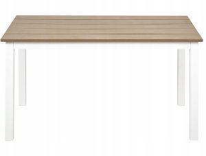Beliani Stolik kawowy ogrodowy 96 x 52 cm jasne drewno z białym MESSINA 4