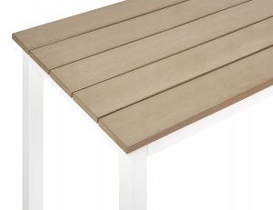 Beliani Stolik kawowy ogrodowy 96 x 52 cm jasne drewno z białym MESSINA 5