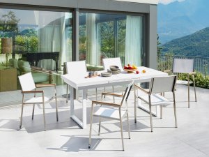 Beliani Zestaw ogrodowy dla 6 osób VALCANETTO/GROSSETO Metal Biały 2