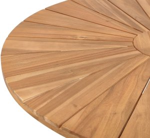 Beliani Stół ogrodowy akacjowy okrągły ⌀ 110 cm jasne drewno CISSONE 6