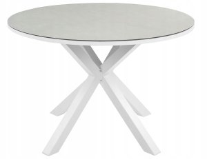 Beliani Zestaw ogrodowy dla 4 osób MALETTO/GROSSETO Metal Efekt marmuru Szary/ beżowy 5